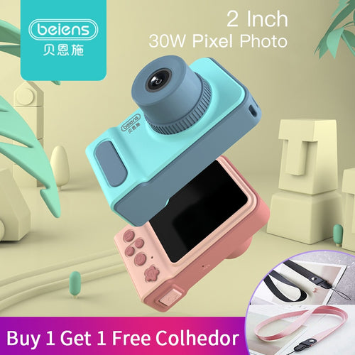 Beiens Kids Camera Toys Baby Cool Digital Photo Camera Children Educational Toy 12 Languages 32G Supported Birthday Gifts